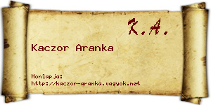 Kaczor Aranka névjegykártya