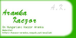 aranka kaczor business card